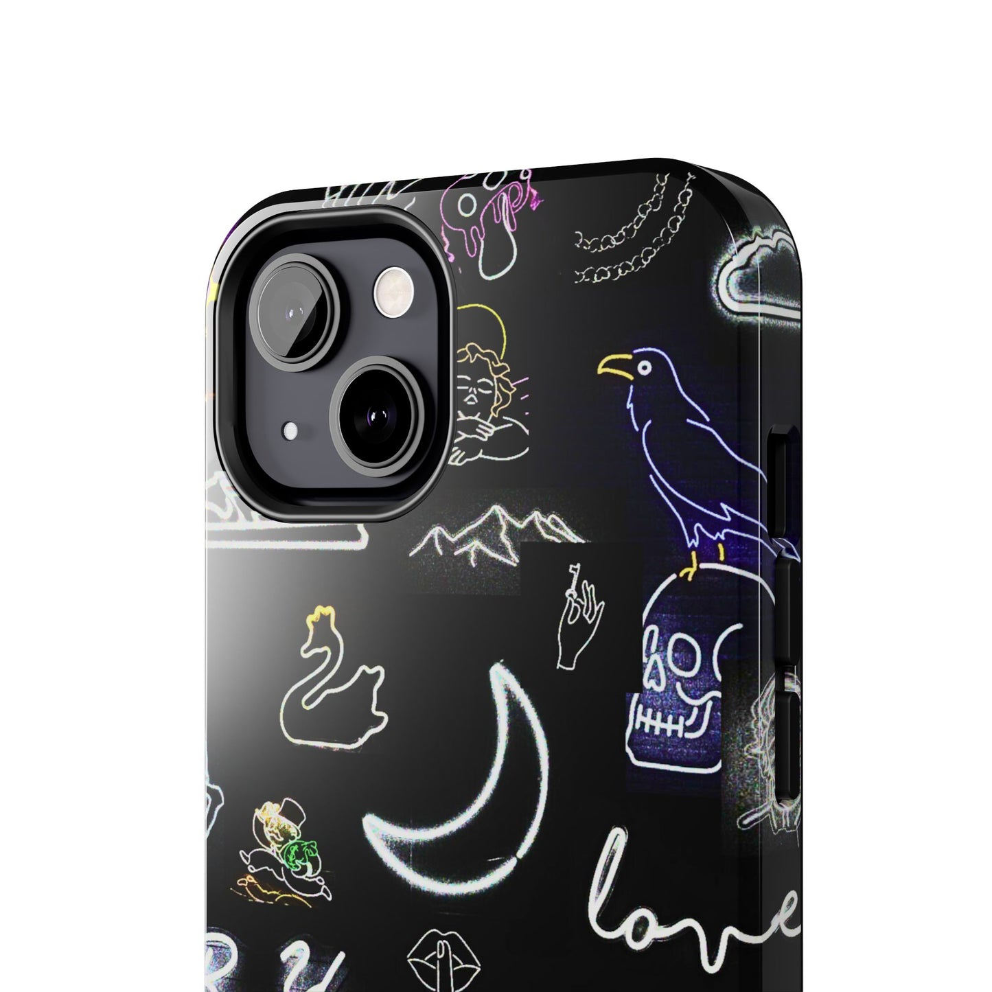 Funda resistente para teléfono estilo neón blanco | Estética
