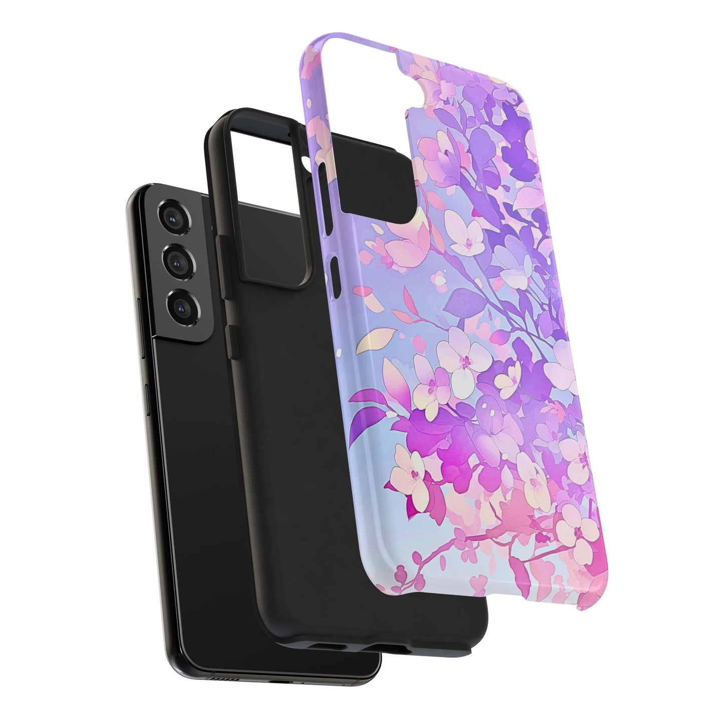 Funda resistente para teléfono con delicados estampados florales en tonos pastel | Estética