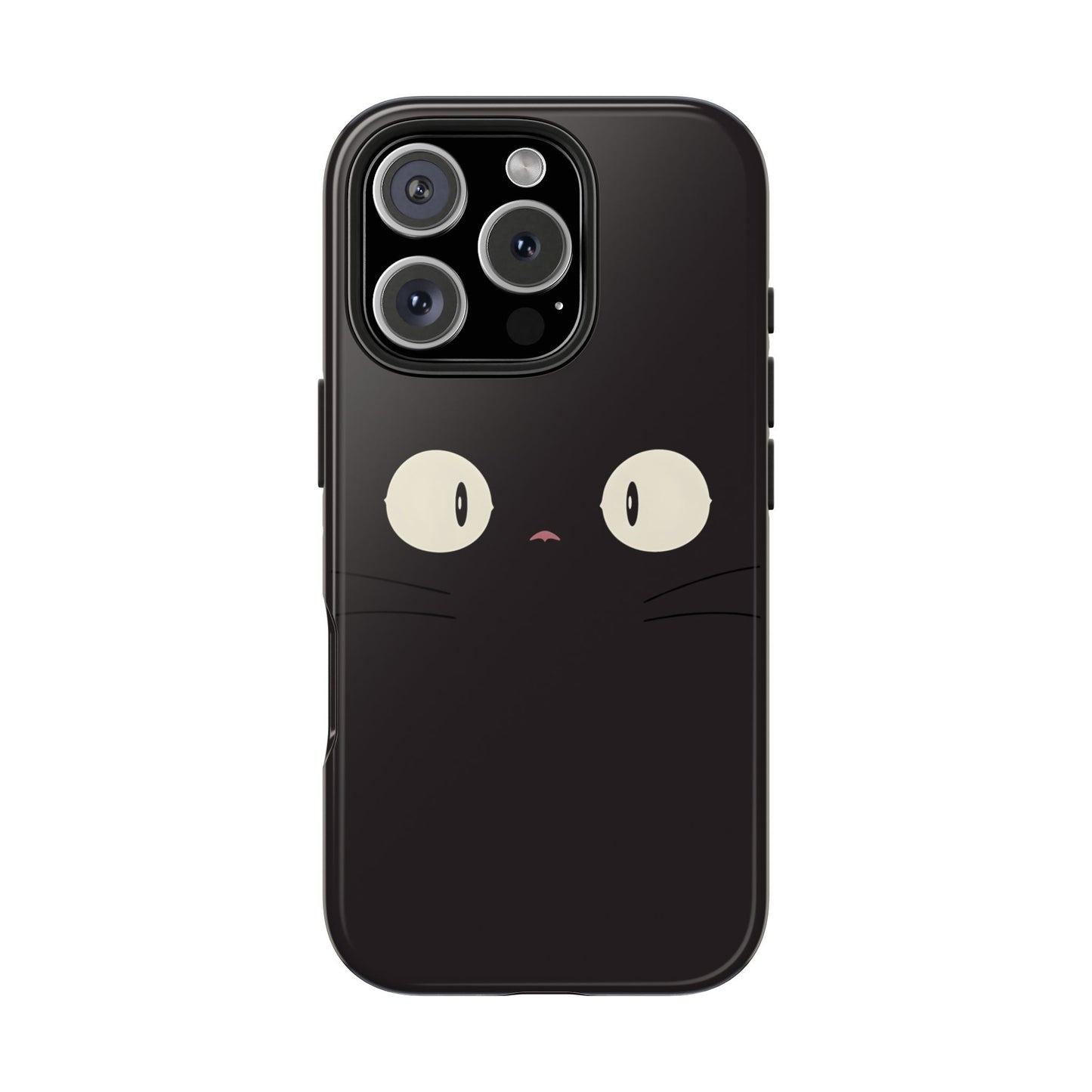 Adorable Black Cat Face and Eyes Minimal Tough Phone Case | Animals
