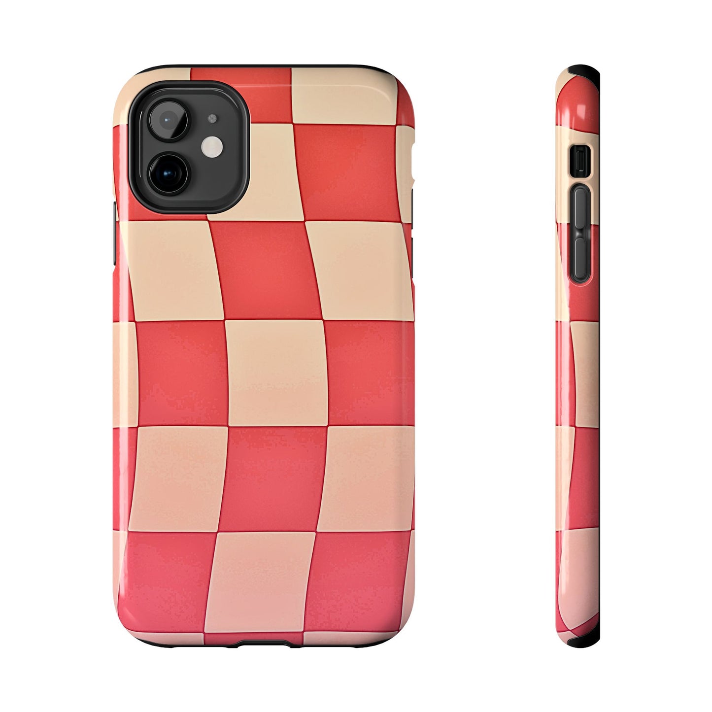 Preppy Checkered Pink Tough Phone Case | Aesthetic