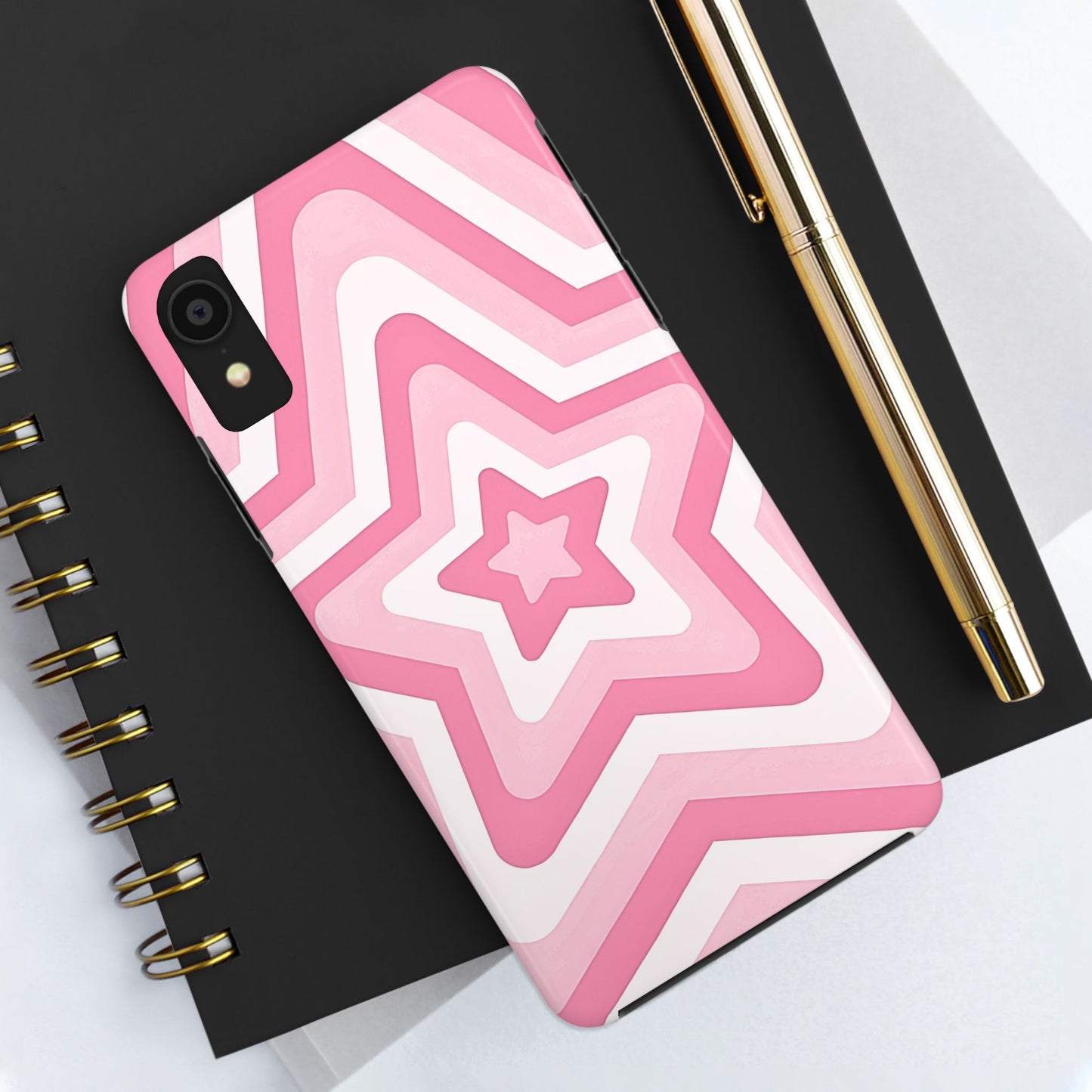 Pink Preppy Star Pattern Style Tough Phone Case | Aesthetic