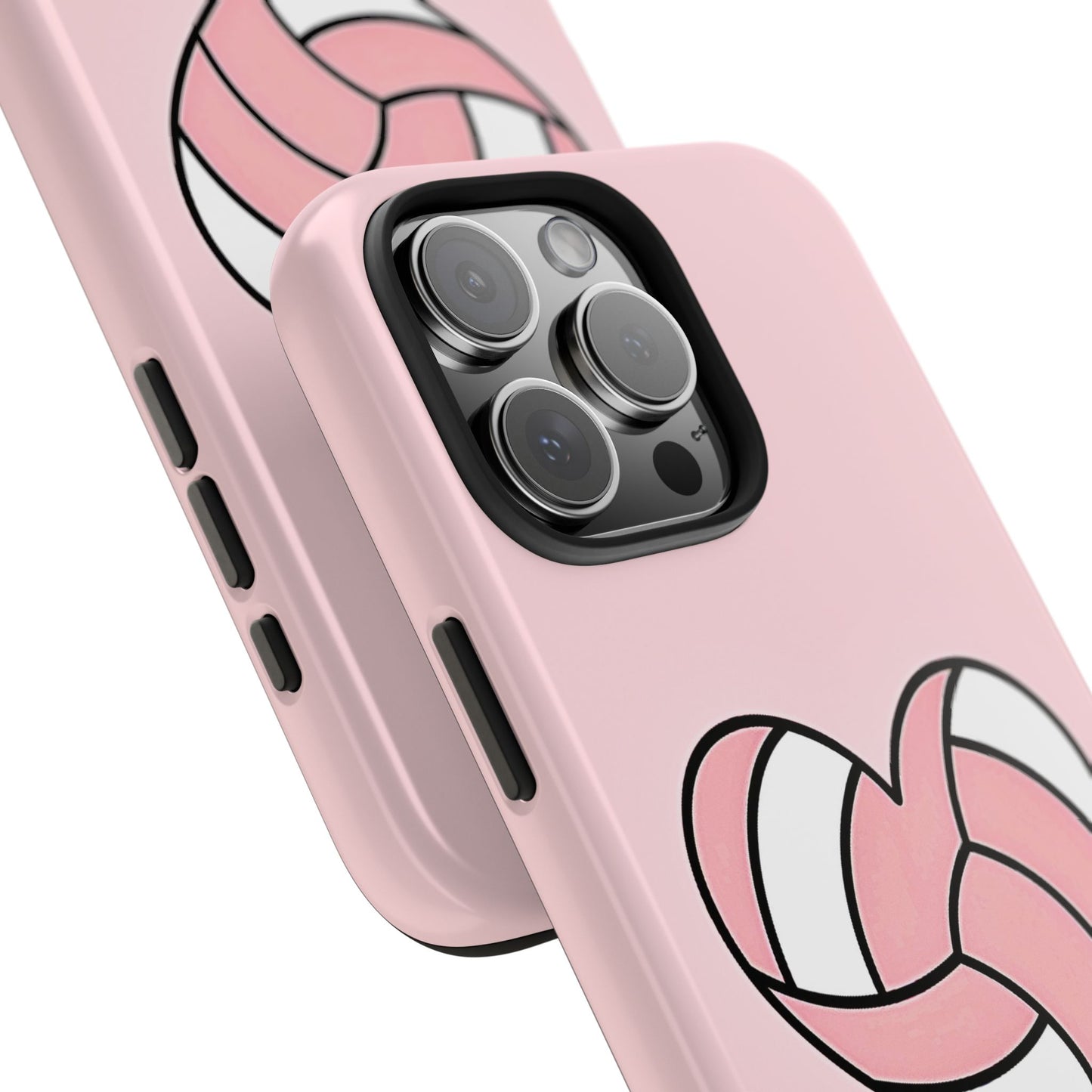 Pink Volleyball Heart Tough Phone Case | Aesthetic