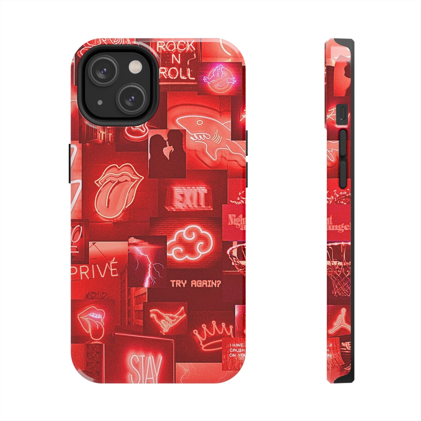 Red Neon Style Tough Phone Case | Aesthetic