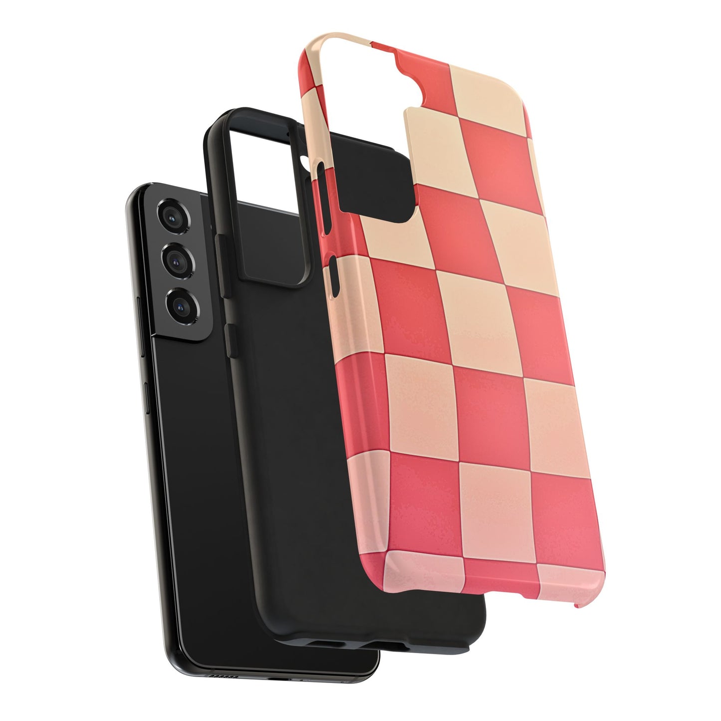 Preppy Checkered Pink Tough Phone Case | Aesthetic