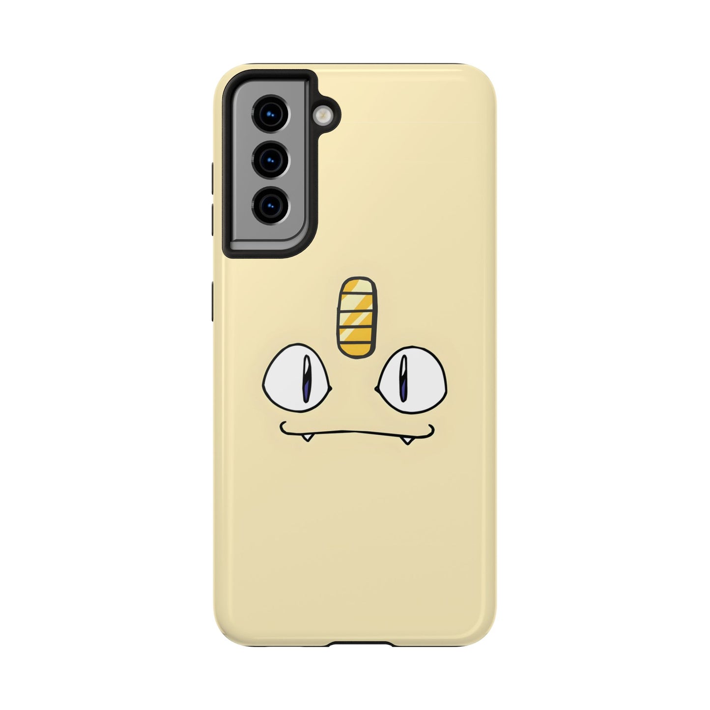 Cat Minimal Gold Coin Face Tough Phone Case | Anime