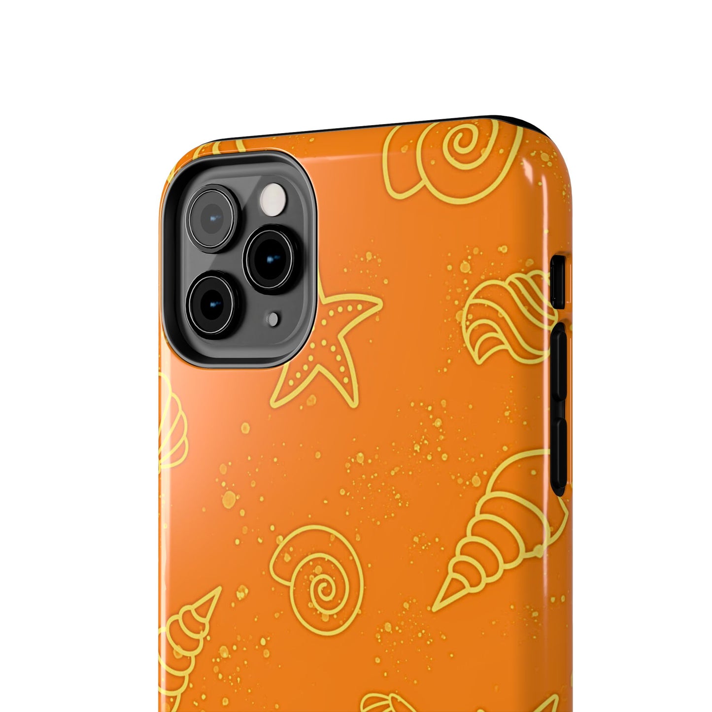 Funda resistente para teléfono con diseño de conchas naranjas | Estética