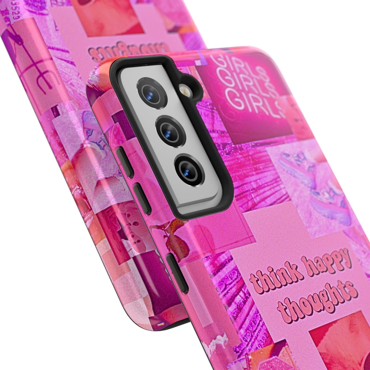 Think Happy Thoughts Pink Tough Phone Case | Aesthetic