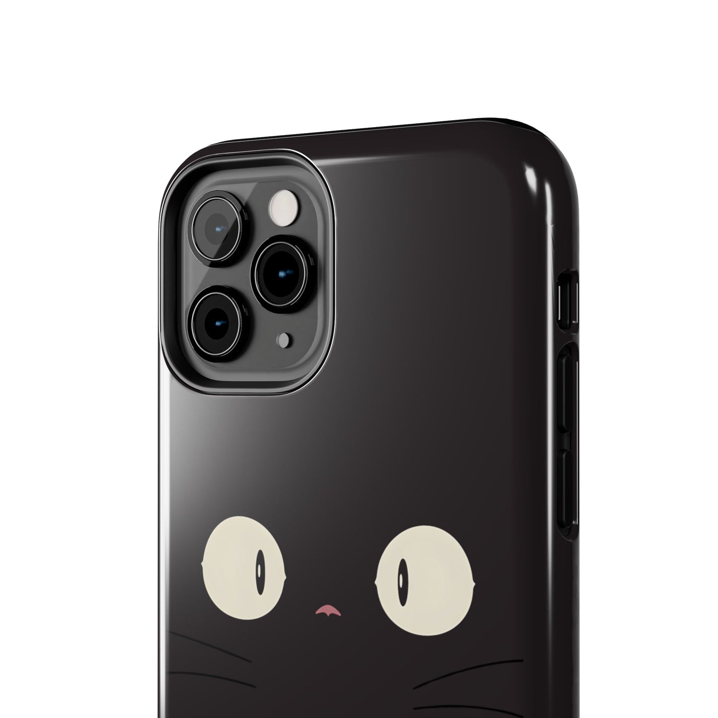 Adorable Black Cat Face and Eyes Minimal Tough Phone Case | Animals