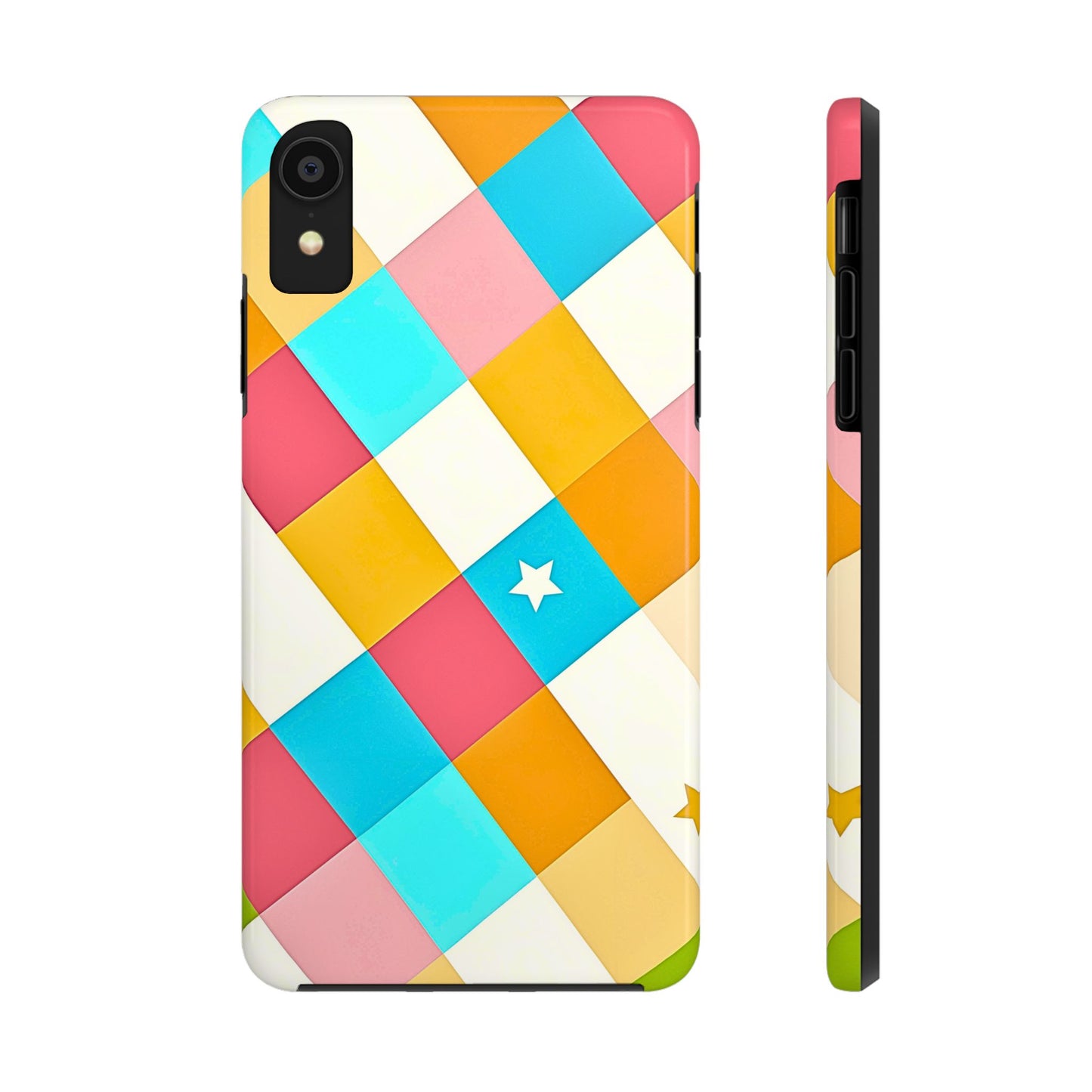 Vibrant Preppy Checkered Tough Phone Case | Aesthetic
