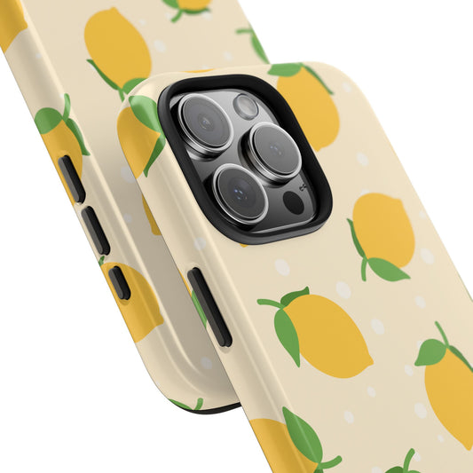 Cute Aesthetic Lemon Pattern Citrus Design Tough Phone Case | Food