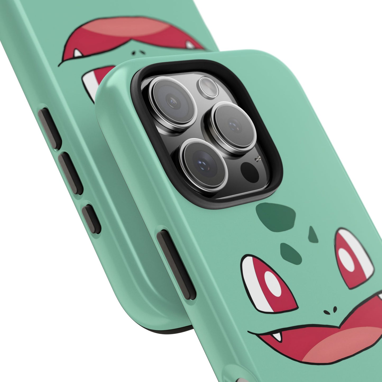 Green Leaf Dino Smile Red Eyes Cute Creature Tough Phone Case | Anime