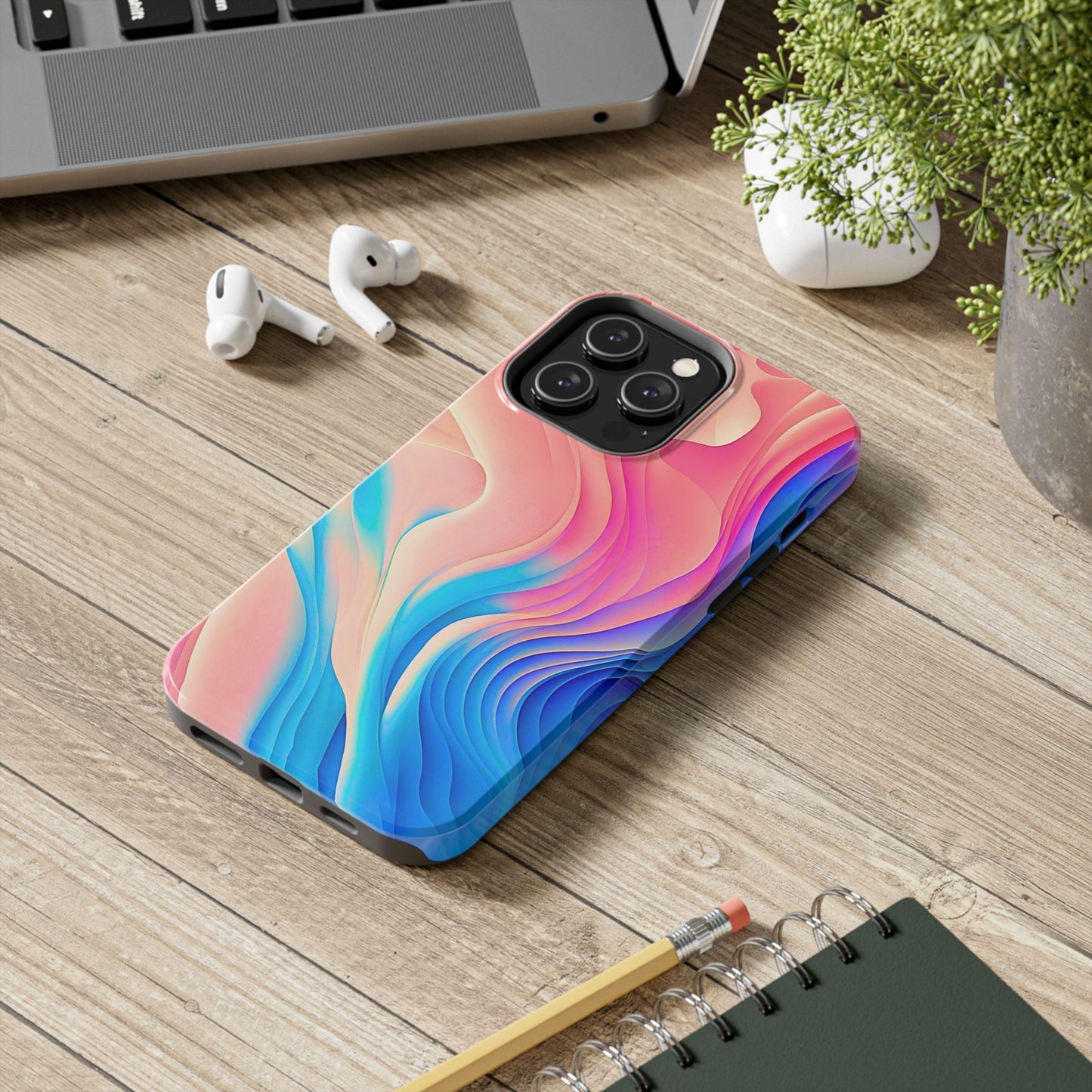Abstract Pastel Waves Tough Phone Case | Aesthetic