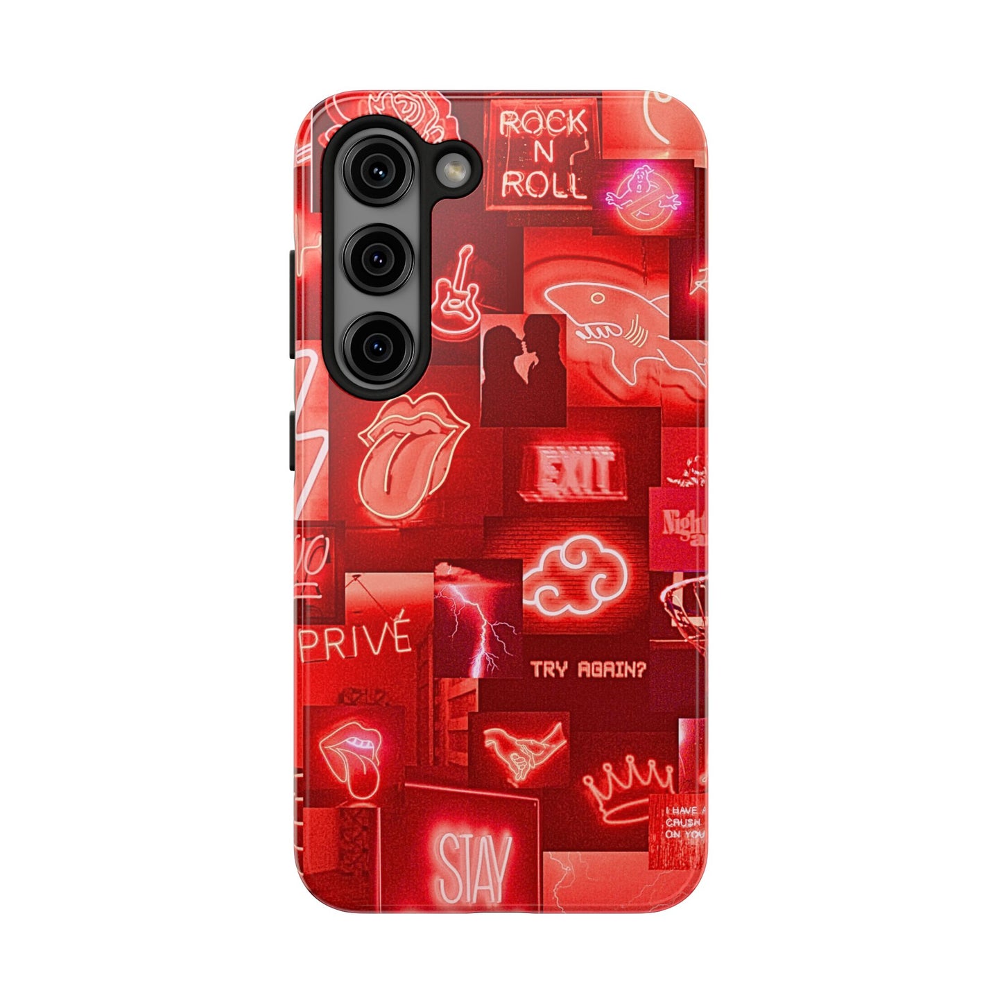Red Neon Style Tough Phone Case | Aesthetic