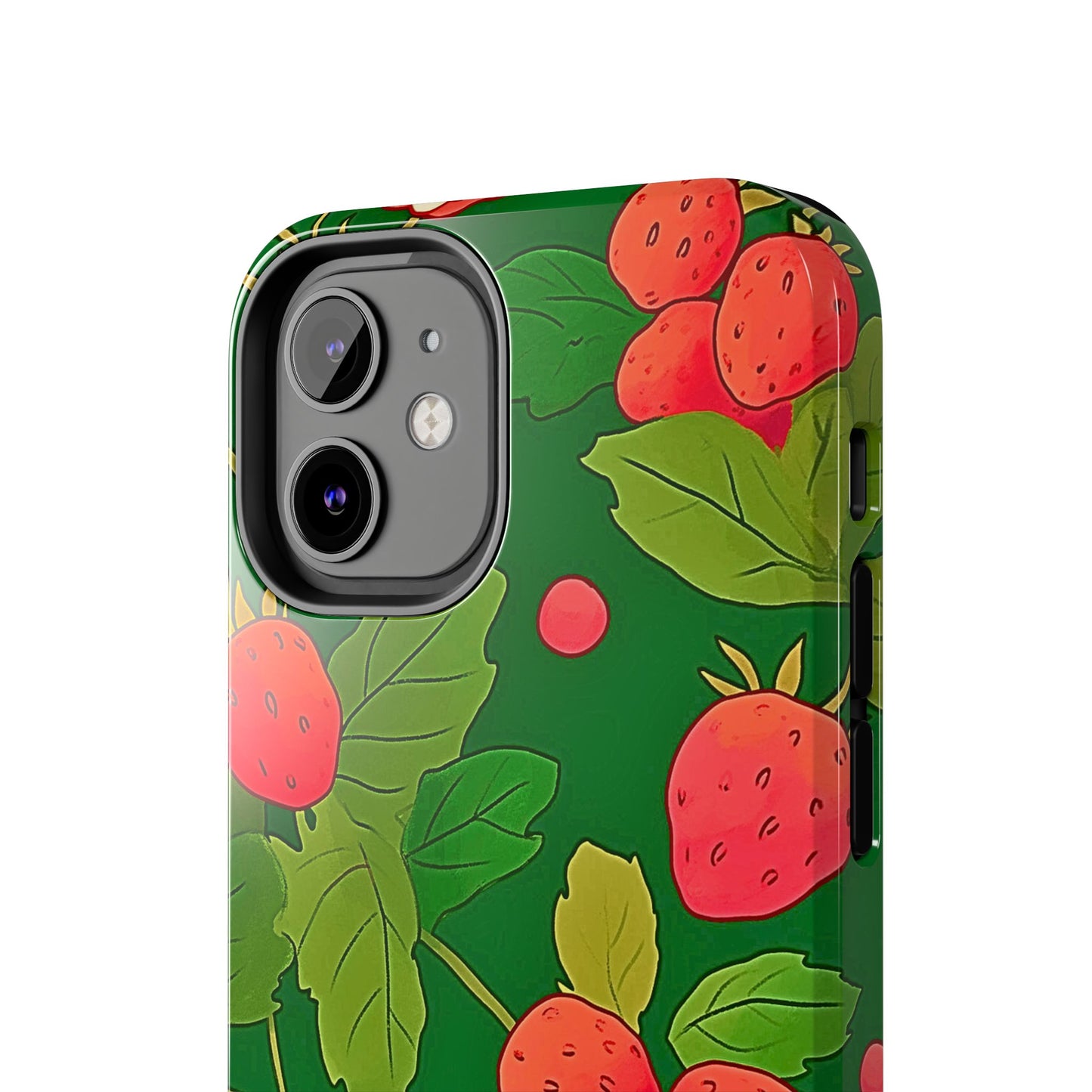 Dark Strawberry Pattern Preppy Tough Phone Case | Aesthetic