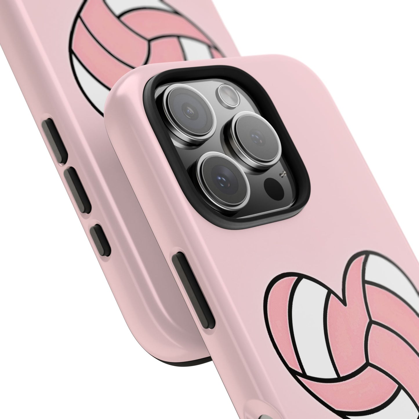 Pink Volleyball Heart Tough Phone Case | Aesthetic