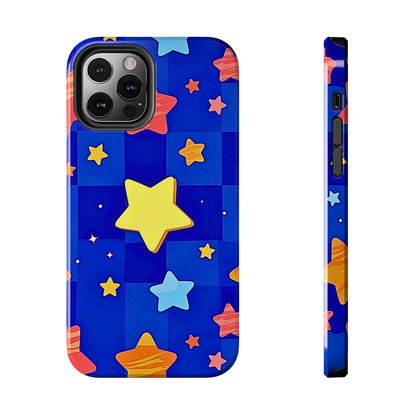 Vibrant Preppy Stars Pattern Tough Phone Case | Aesthetic