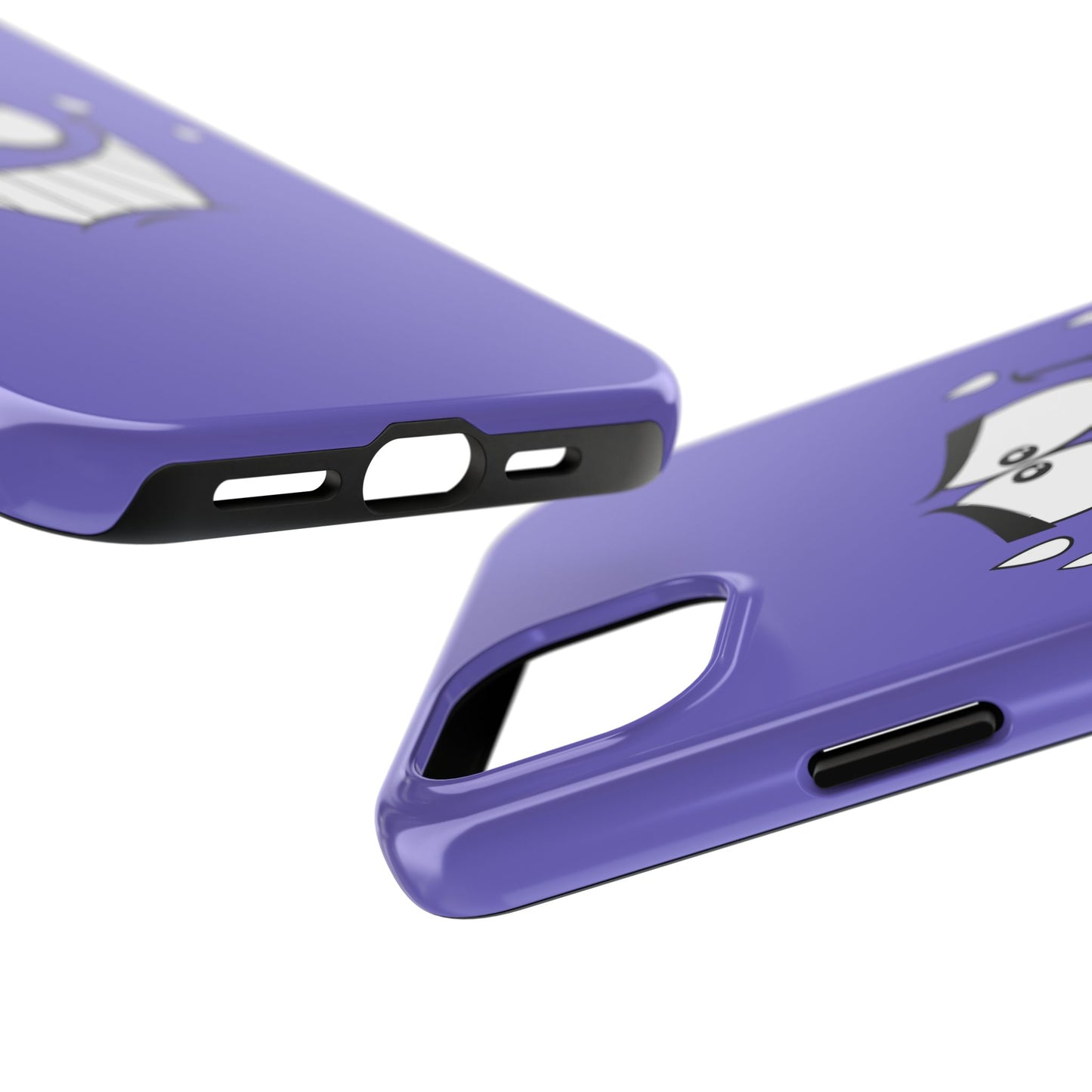 Awkward Nervous Cartoon Face Purple Background Tough Phone Case | Funny