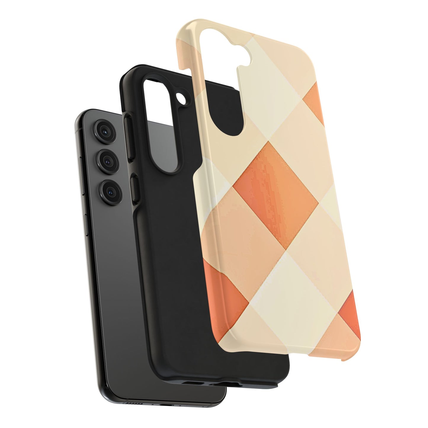 Pastel Minimalist Two-Tone Checkerboard Tough Phone Case | Aesthetic