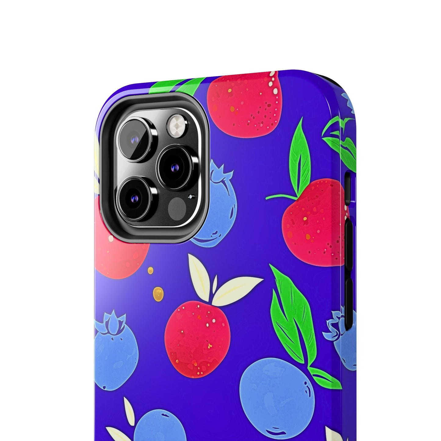 Funda resistente para teléfono con diseño de arándanos y fresas | Estética