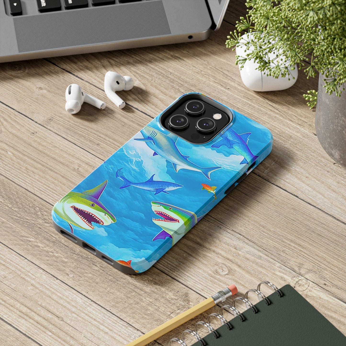 Sharks in the Sky Pattern Style Tough Phone Case | Animals