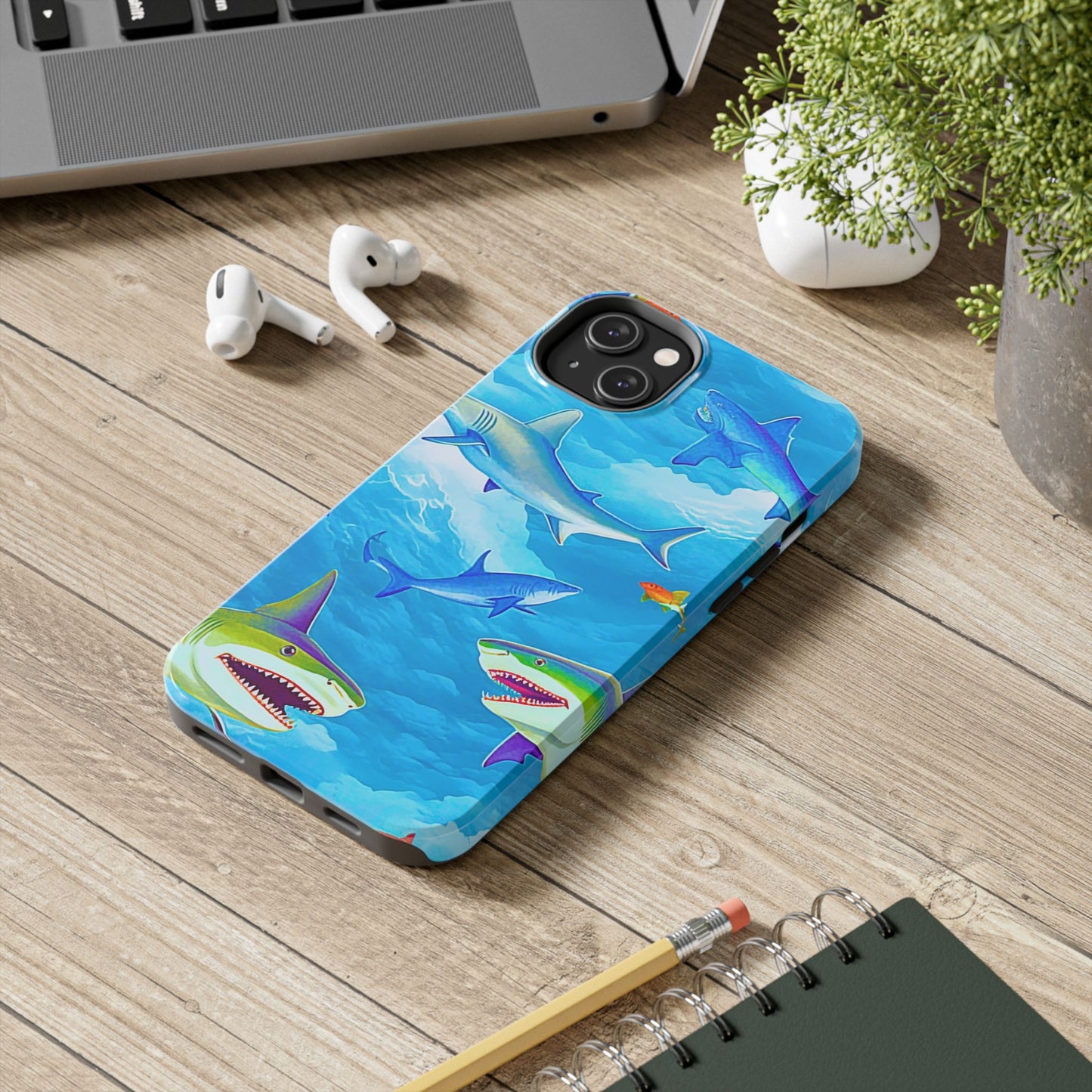 Sharks in the Sky Pattern Style Tough Phone Case | Animals