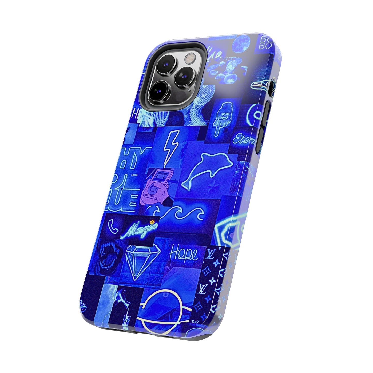 Funda resistente para teléfono con diseño de neón azul | Estética