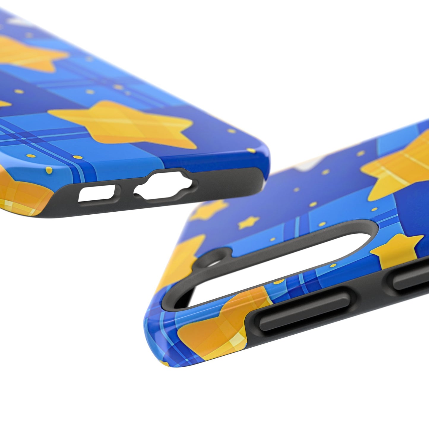 Funda resistente para teléfono con estampado de estrellas y cuadros preppy | Estética