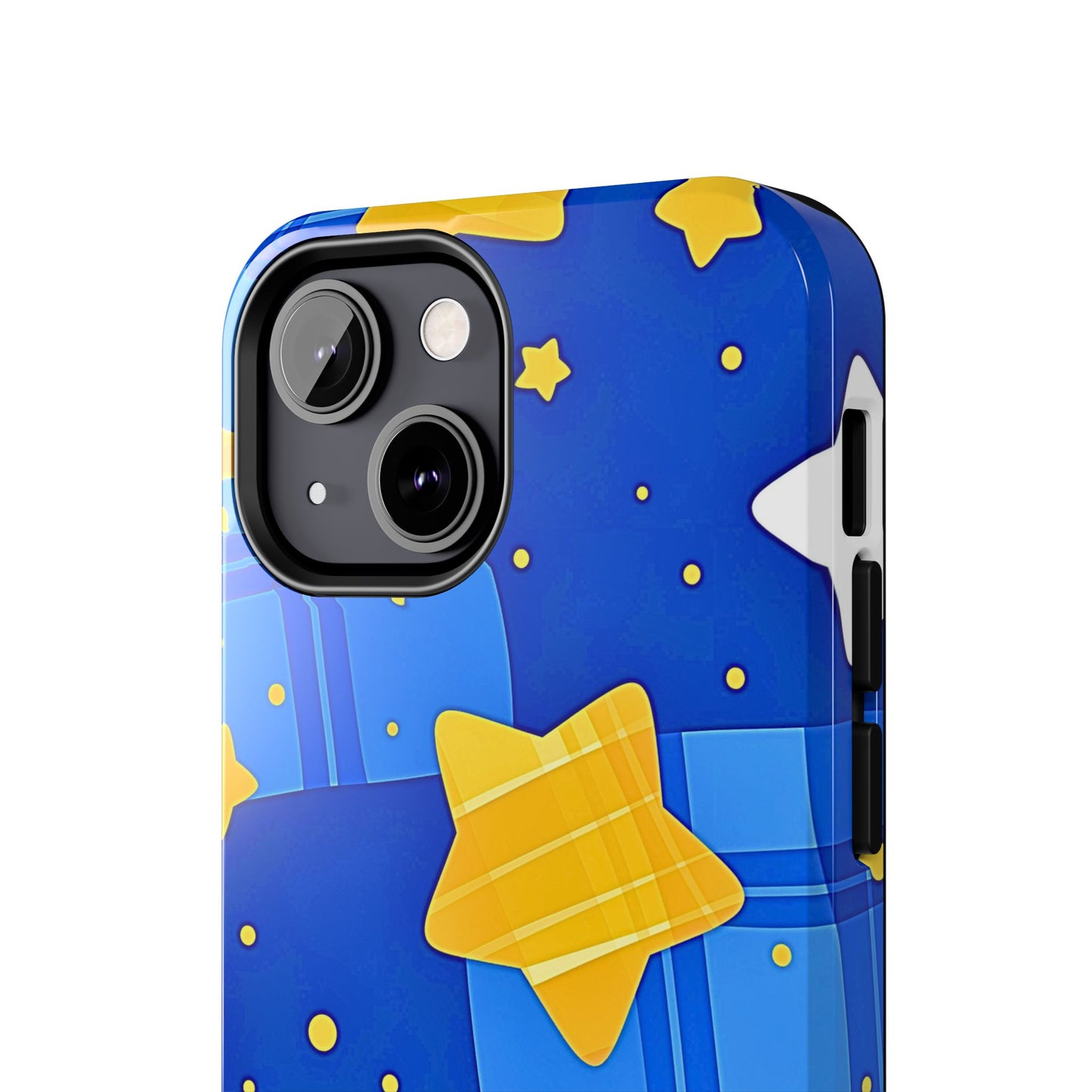 Funda resistente para teléfono con estampado de estrellas y cuadros preppy | Estética