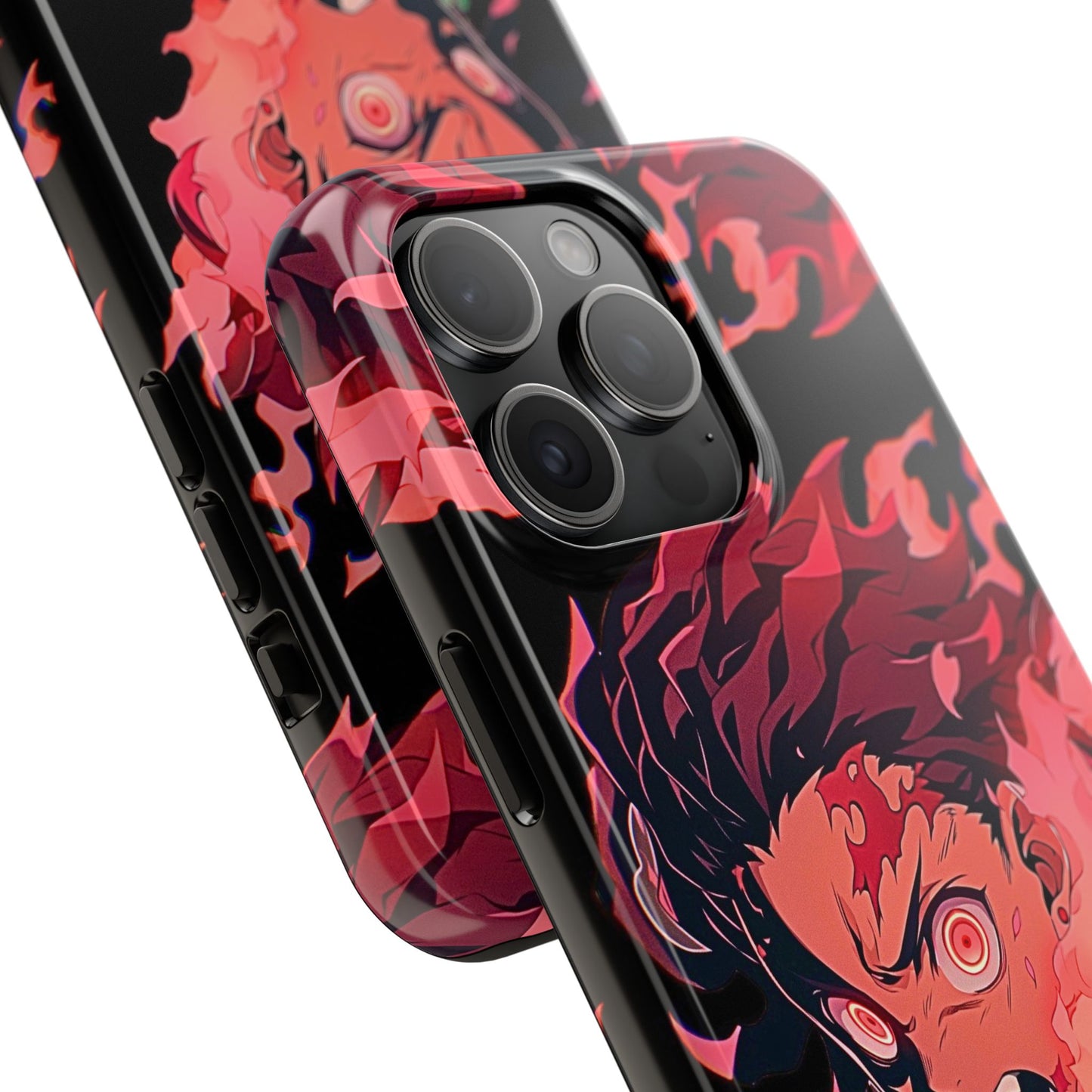 Tanjiro Kamado Flamed Style Black Tough Phone Case | Anime - Demon Slayer