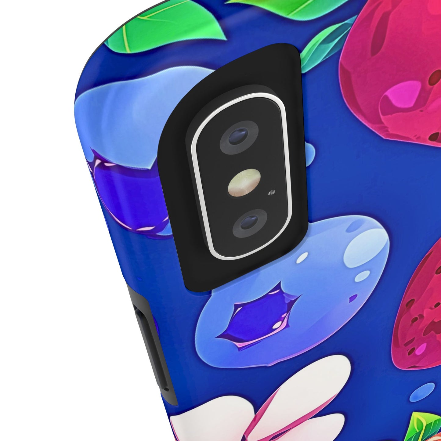 Cute Blueberry Strawberry Fruit Pattern Tough Phone Case | Aesthetic