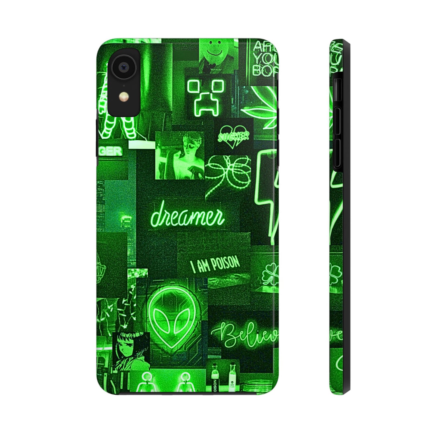 Green Neon Style Tough Phone Case | Aesthetic