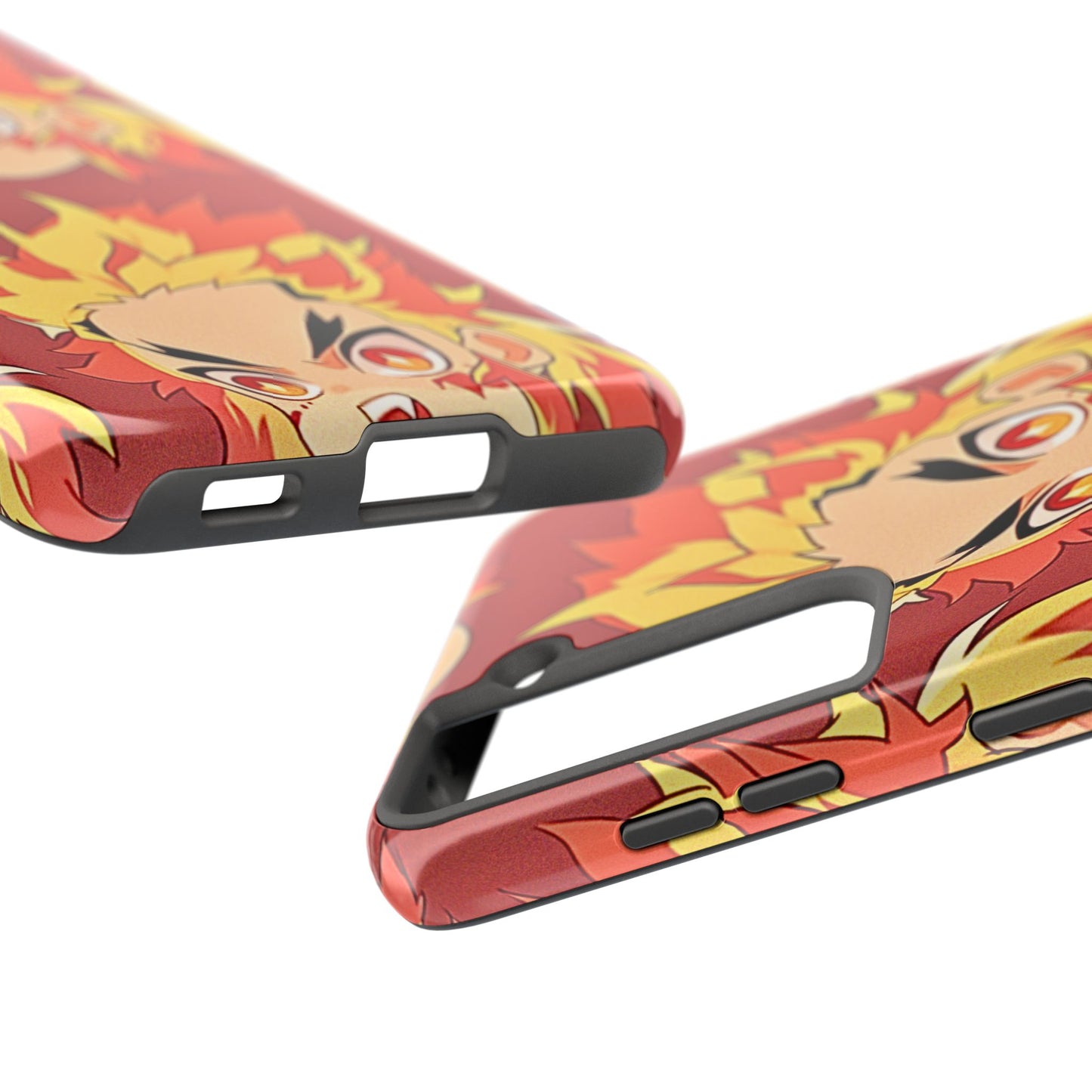Rengoku Head Pattern Dark Orange Tough Phone Case | Anime - Demon Slayer