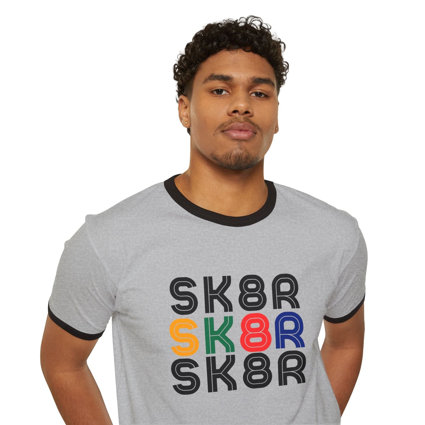Retro Skater Unisex Cotton Ringer T-Shirt