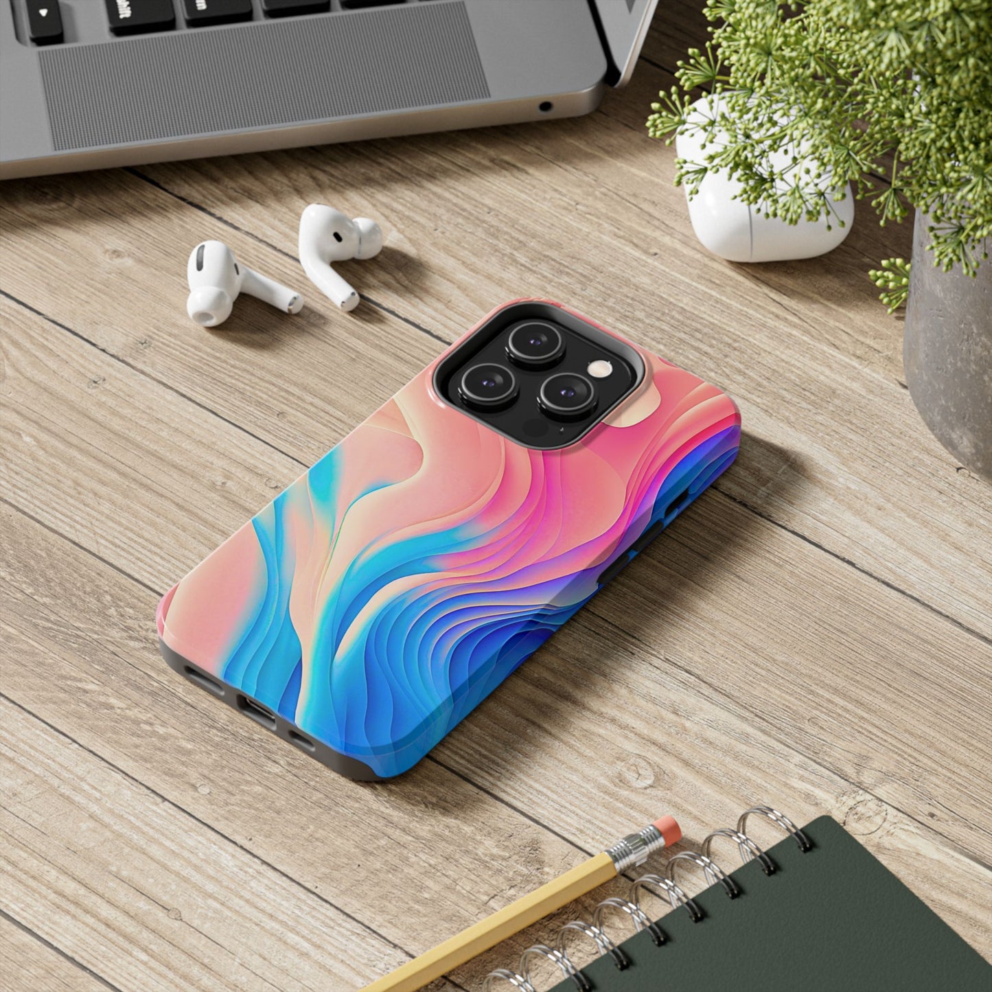Abstract Pastel Waves Tough Phone Case | Aesthetic