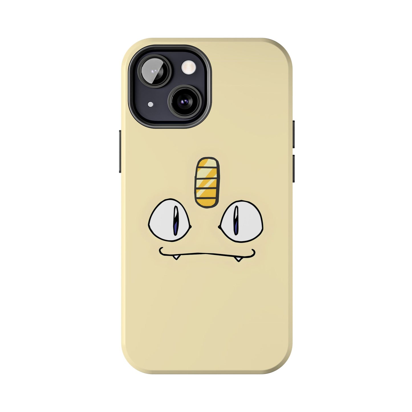 Cat Minimal Gold Coin Face Tough Phone Case | Anime