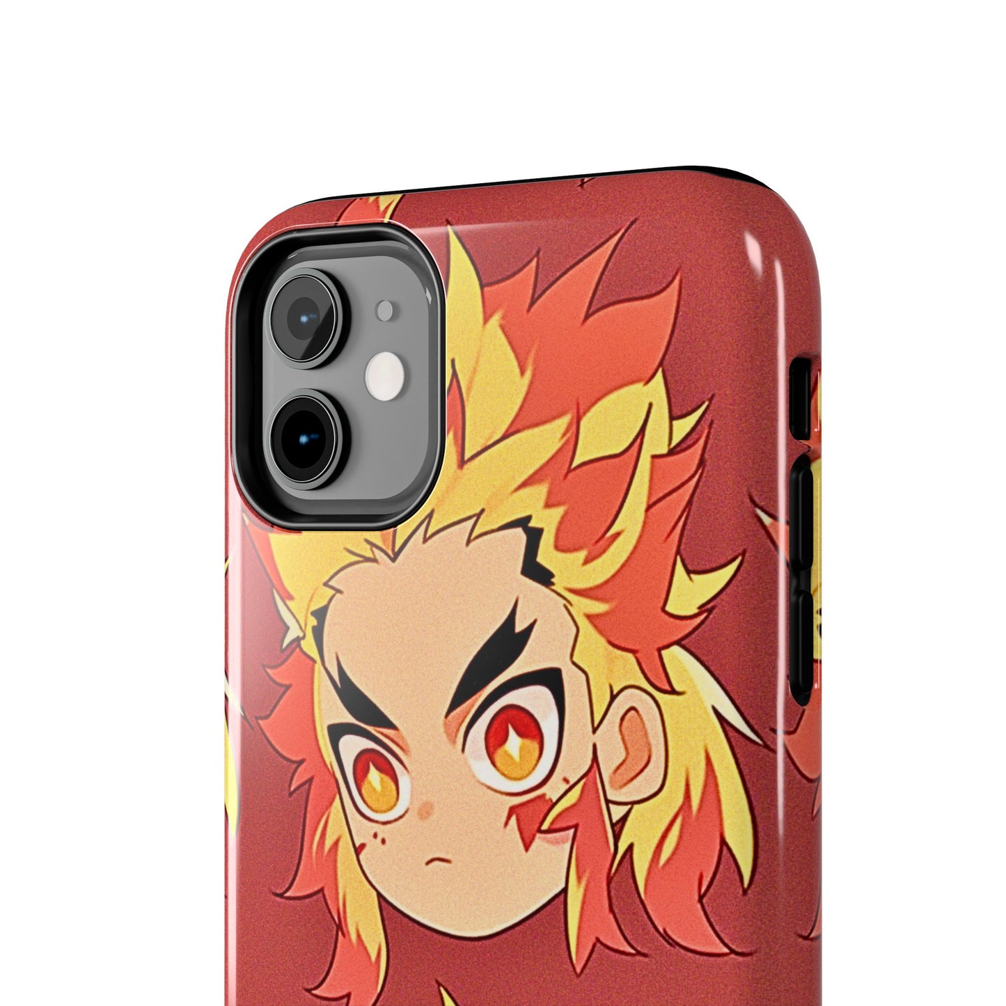 Rengoku Head Pattern Dark Orange Tough Phone Case | Anime - Demon Slayer
