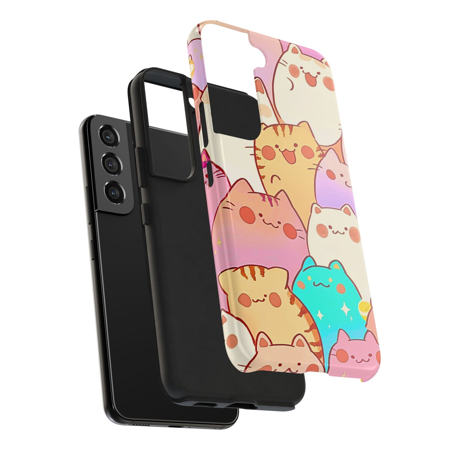 Kawaii Chubby Adorable Cats Tough Phone Case | Animals
