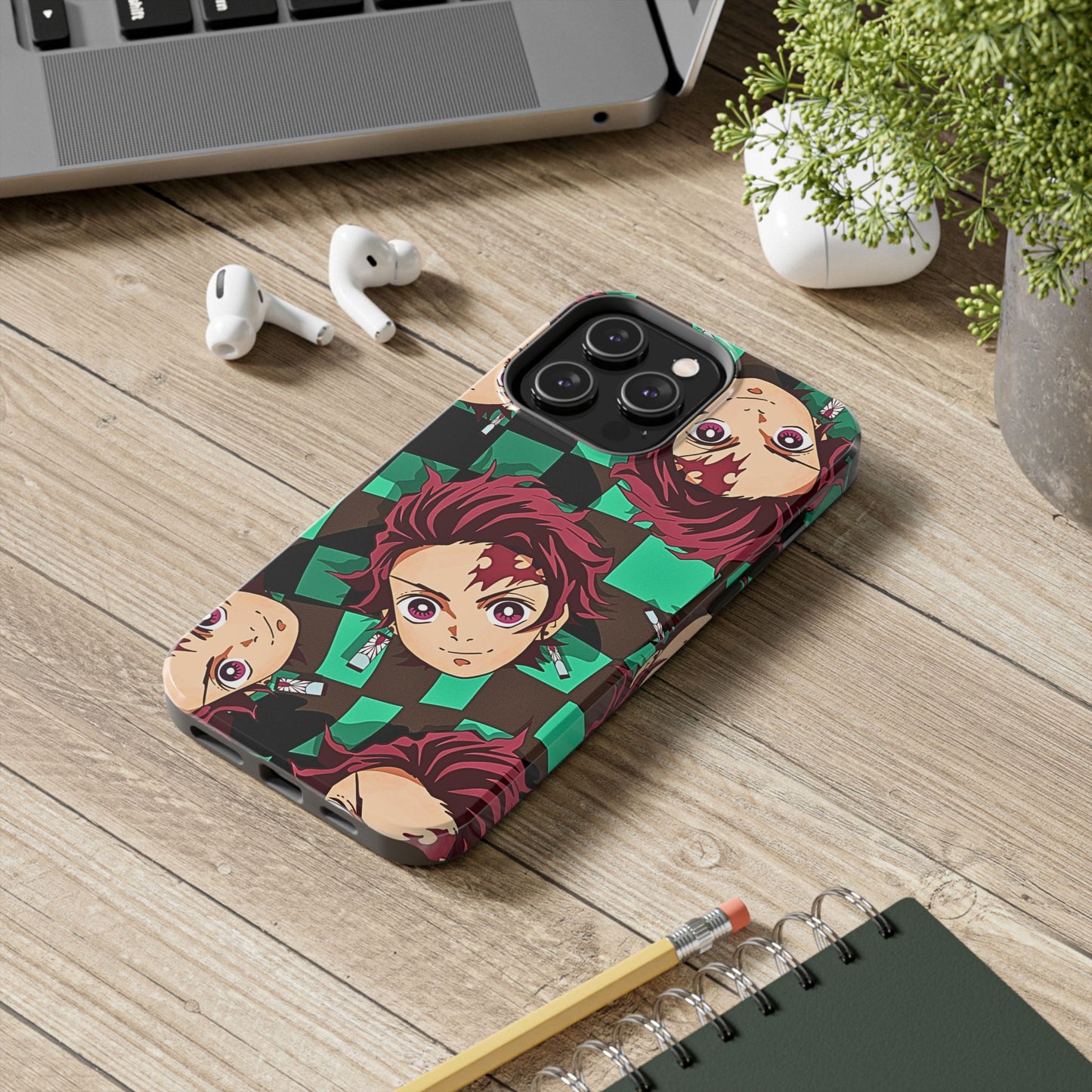 Tanjiro Kamado Head Pattern Tough Phone Case | Anime - Demon Slayer