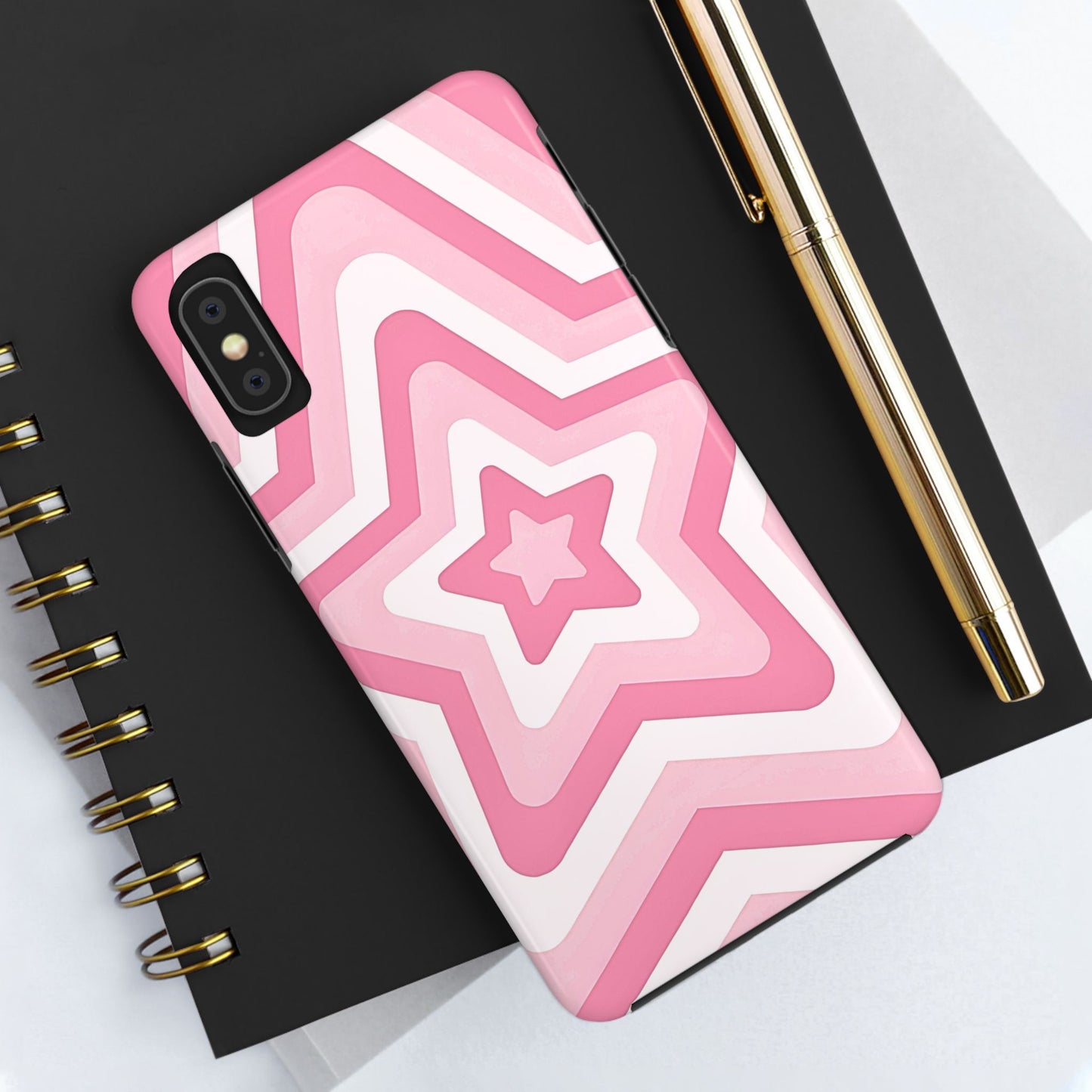 Pink Preppy Star Pattern Style Tough Phone Case | Aesthetic
