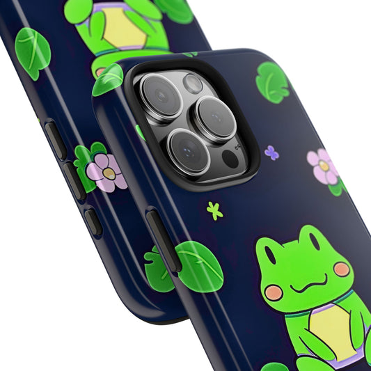 Adorable Froggy Black Tough Phone Case | Animals