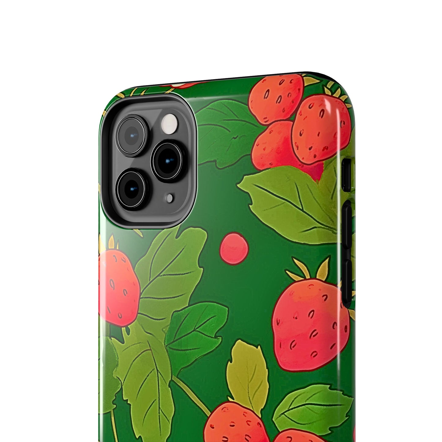 Dark Strawberry Pattern Preppy Tough Phone Case | Aesthetic