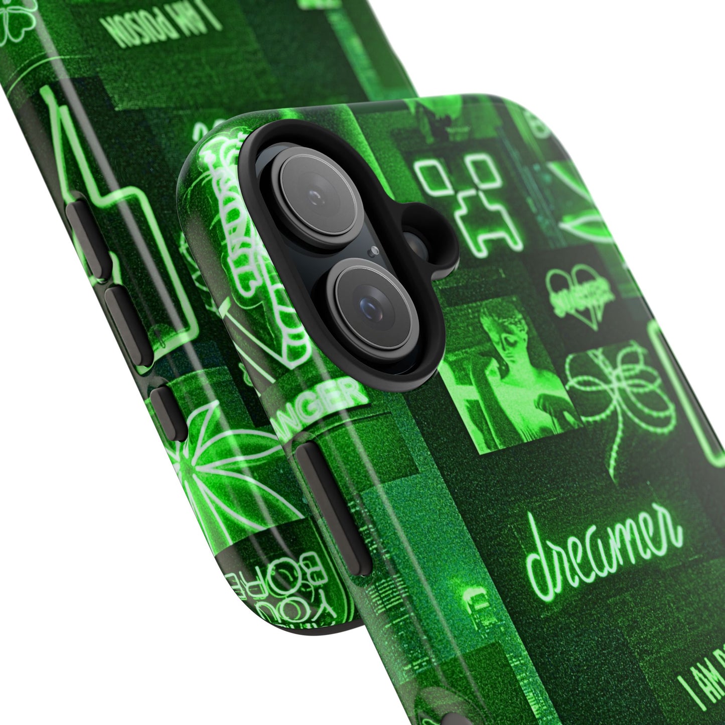Green Neon Style Tough Phone Case | Aesthetic