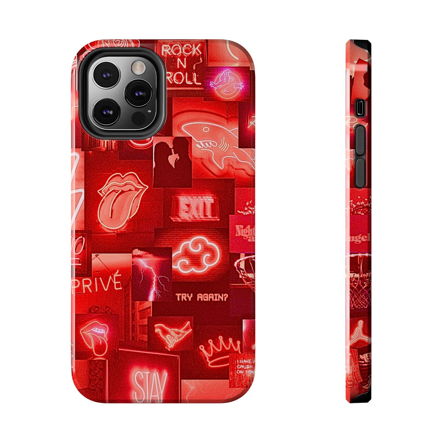Red Neon Style Tough Phone Case | Aesthetic