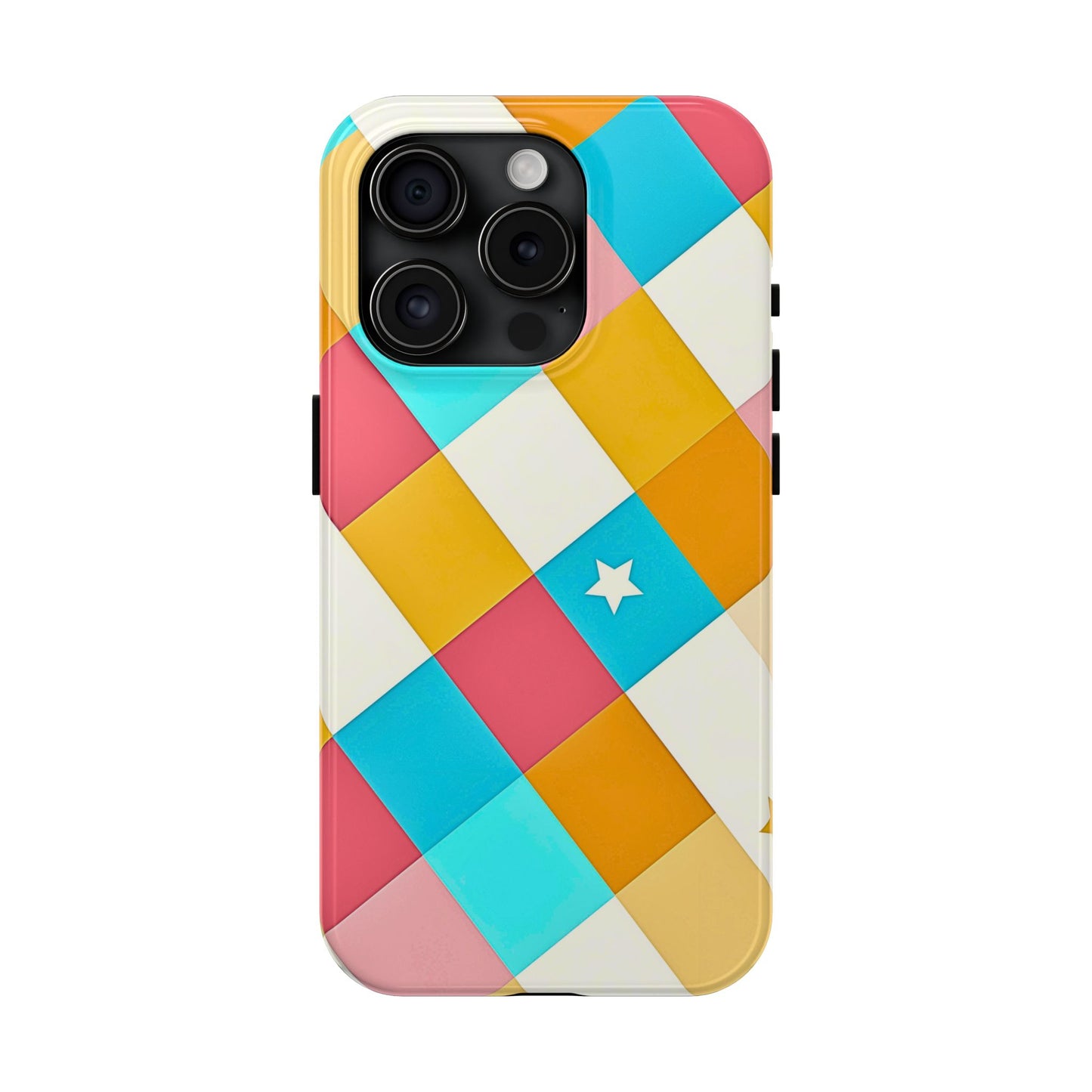 Vibrant Preppy Checkered Tough Phone Case | Aesthetic