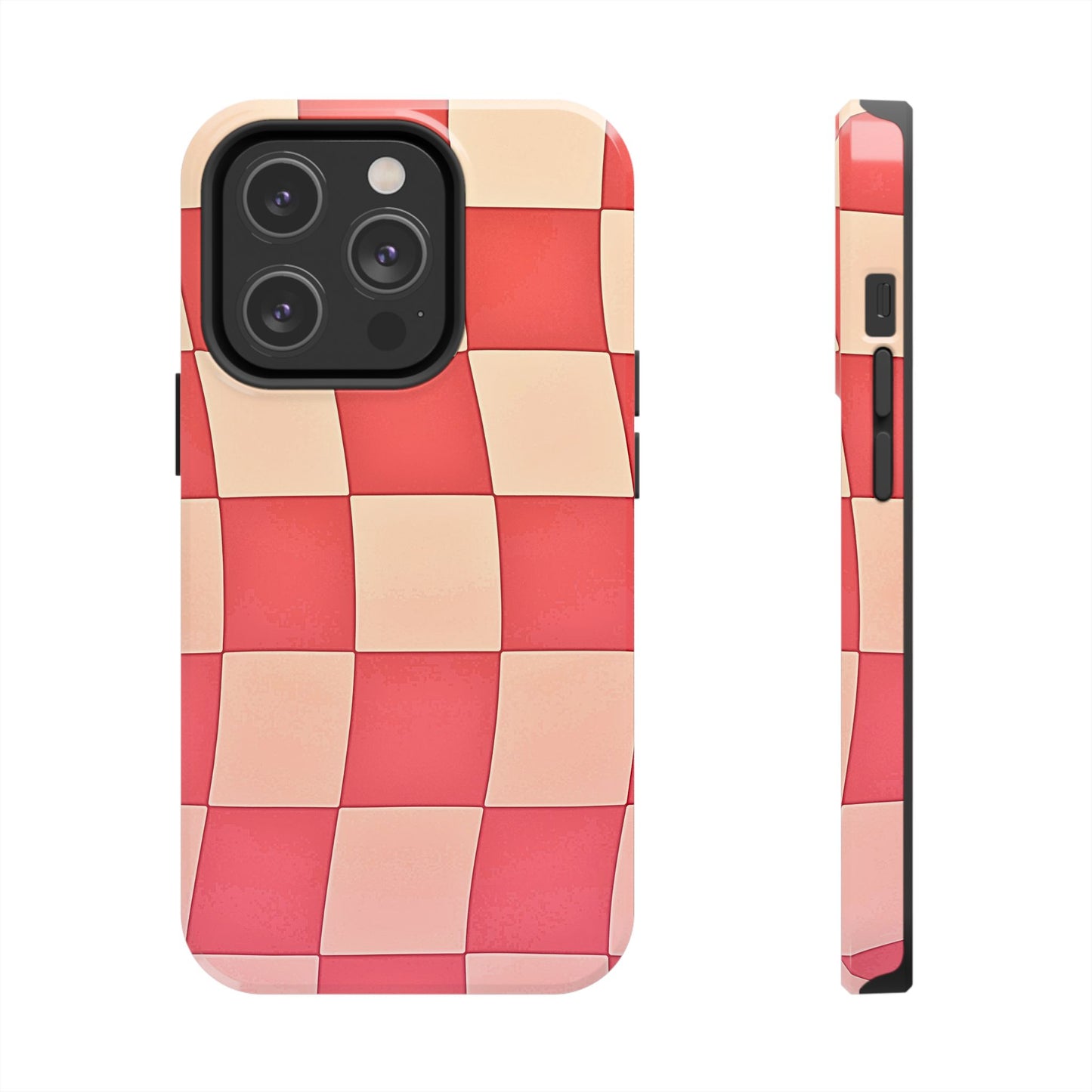Preppy Checkered Pink Tough Phone Case | Aesthetic