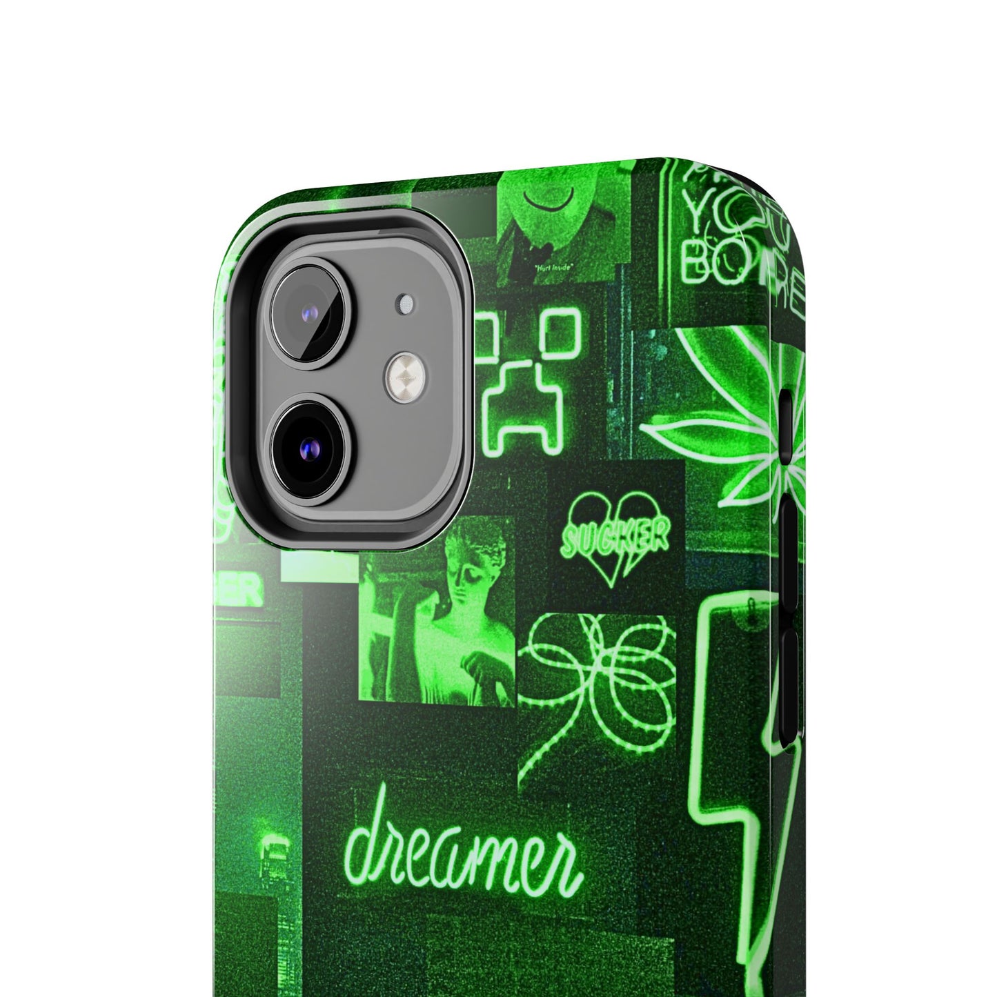 Green Neon Style Tough Phone Case | Aesthetic