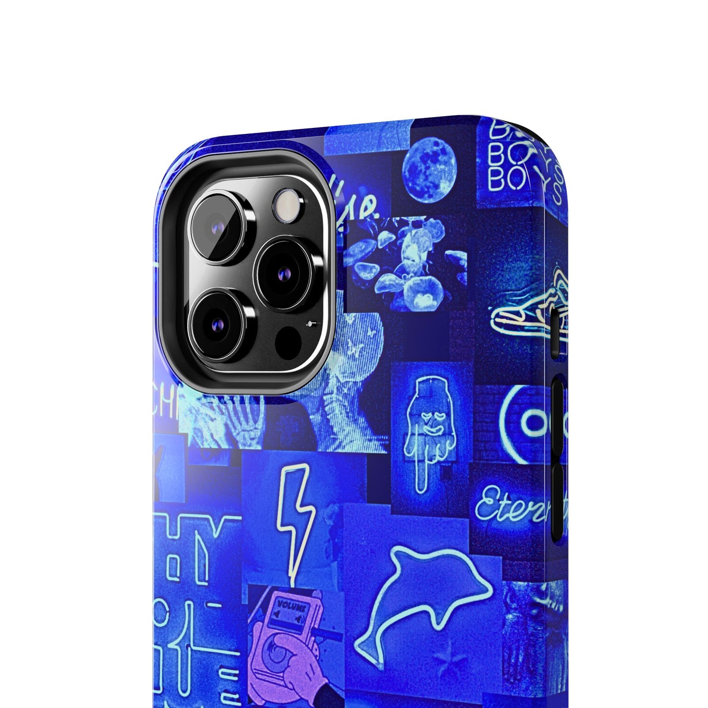 Funda resistente para teléfono con diseño de neón azul | Estética