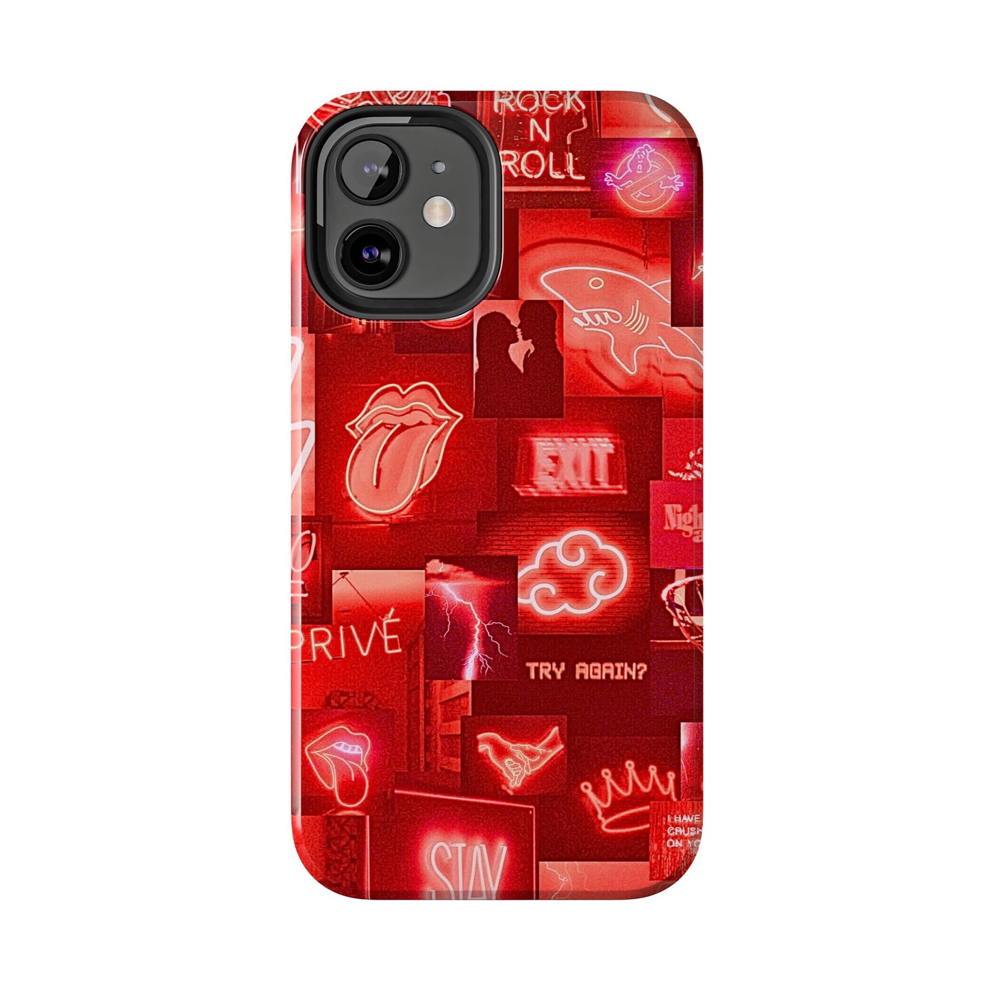 Red Neon Style Tough Phone Case | Aesthetic