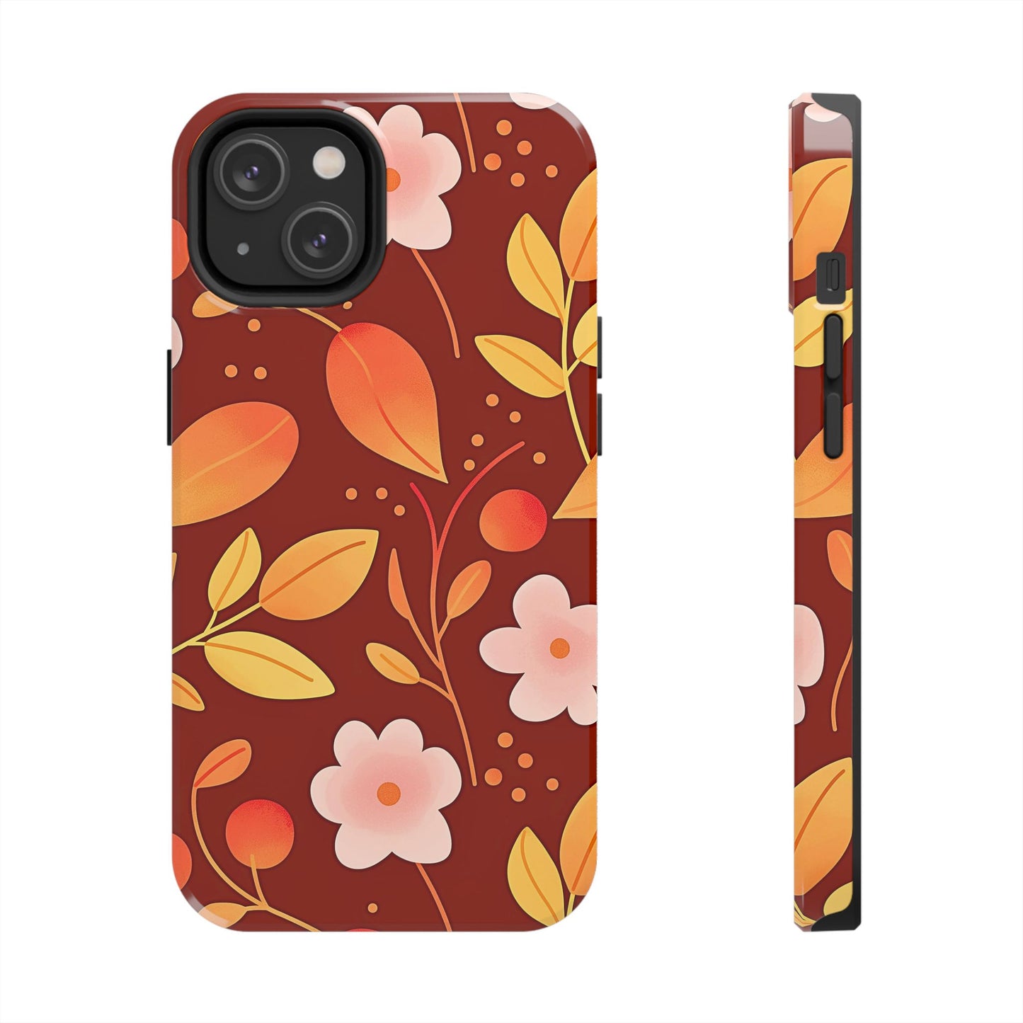 Autumn Fall Leaf Pattern Tough Phone Case | Aesthetic