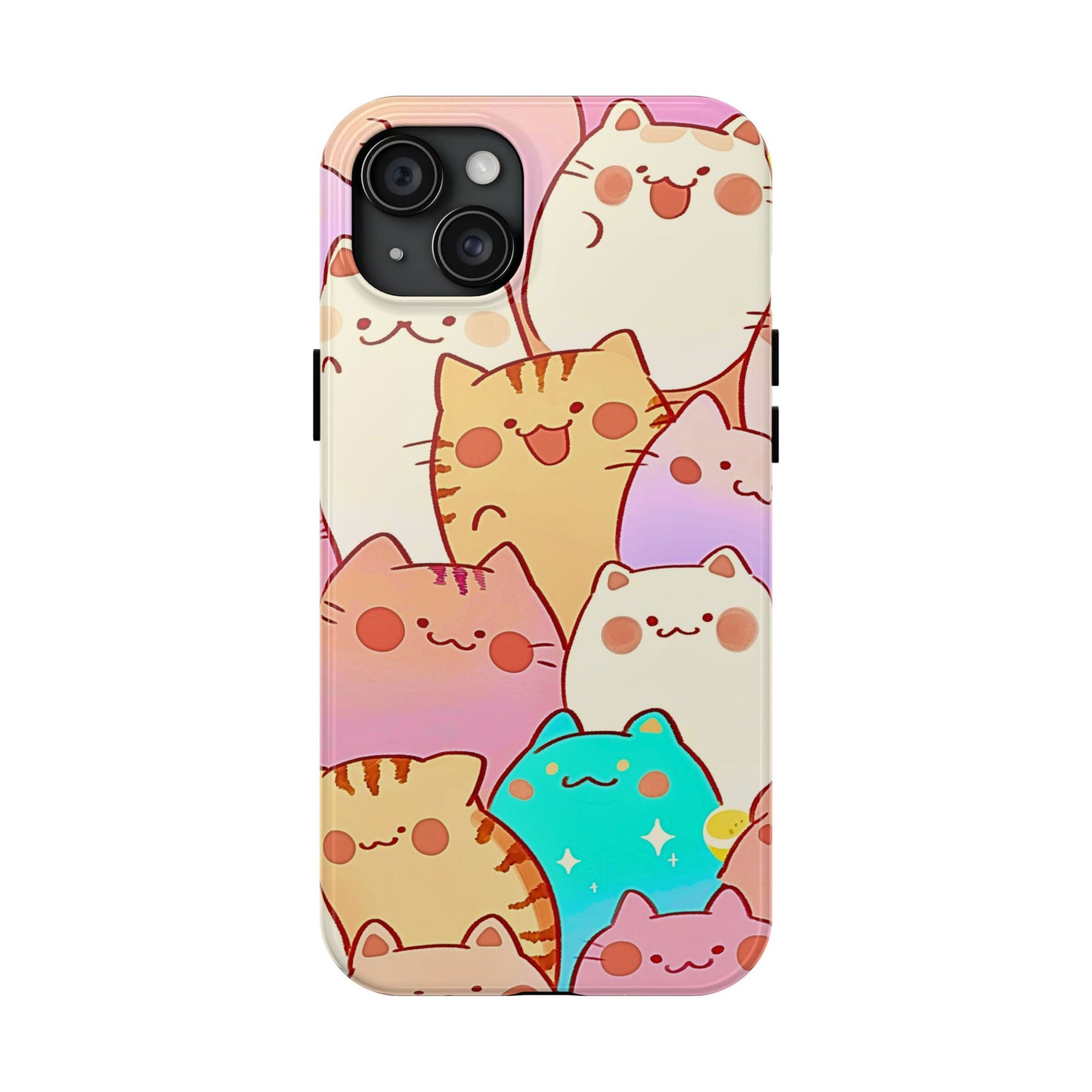 Kawaii Chubby Adorable Cats Tough Phone Case | Animals